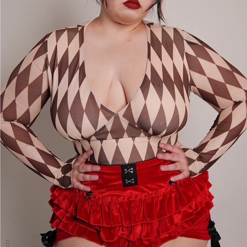 Harlequin V-Neck Top